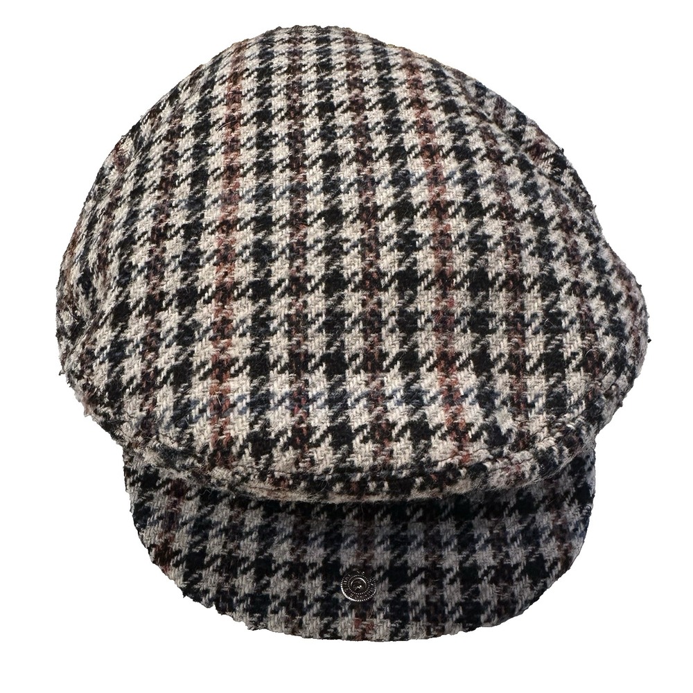 Dunn & Co The Rutland County Cap Harris Tweed 7 1/4 Tan Great Britain Wool Blend